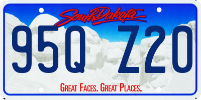 SD license plate 95QZ20