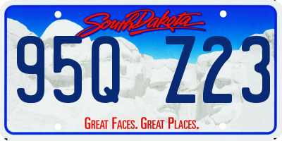 SD license plate 95QZ23