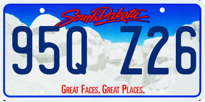 SD license plate 95QZ26