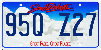 SD license plate 95QZ27