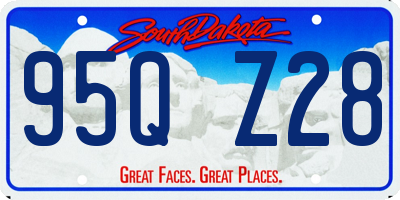 SD license plate 95QZ28