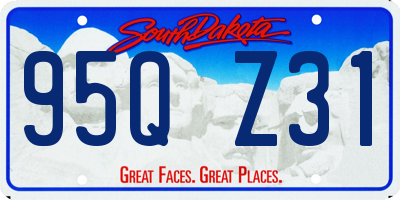 SD license plate 95QZ31