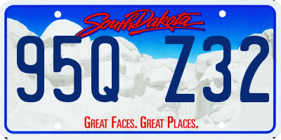 SD license plate 95QZ32