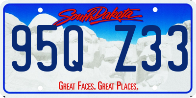 SD license plate 95QZ33