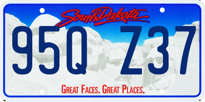 SD license plate 95QZ37