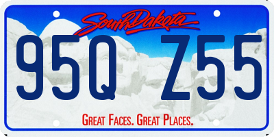 SD license plate 95QZ55