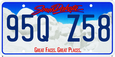 SD license plate 95QZ58