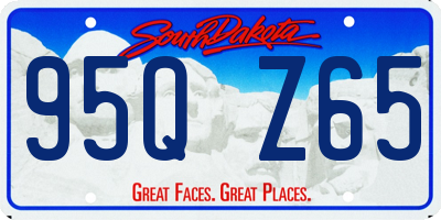 SD license plate 95QZ65