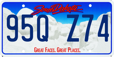 SD license plate 95QZ74