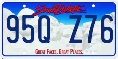 SD license plate 95QZ76
