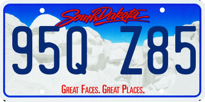 SD license plate 95QZ85