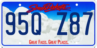 SD license plate 95QZ87