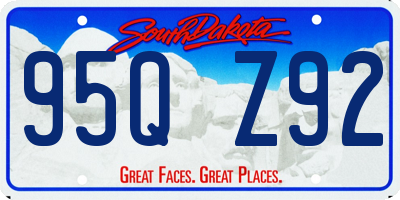 SD license plate 95QZ92