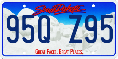 SD license plate 95QZ95