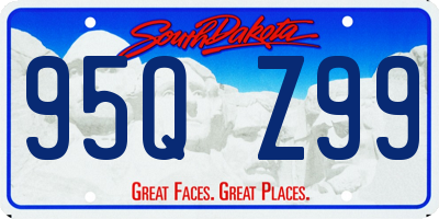 SD license plate 95QZ99