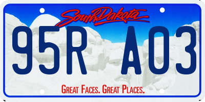 SD license plate 95RA03