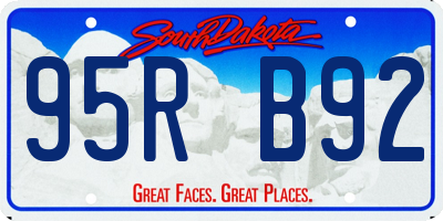 SD license plate 95RB92