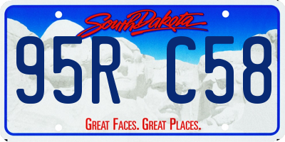 SD license plate 95RC58