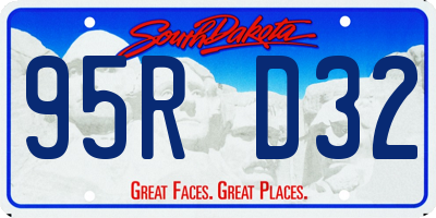 SD license plate 95RD32