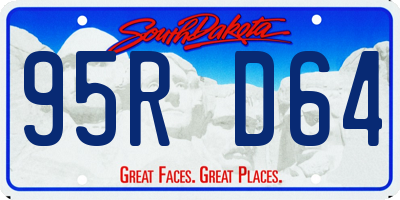 SD license plate 95RD64