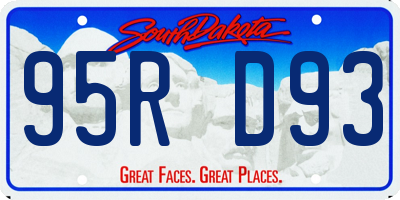 SD license plate 95RD93