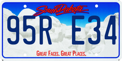 SD license plate 95RE34