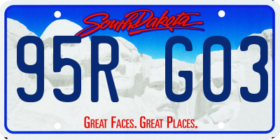 SD license plate 95RG03