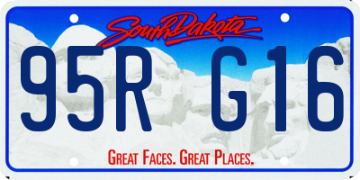 SD license plate 95RG16