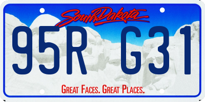 SD license plate 95RG31