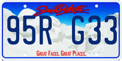 SD license plate 95RG33