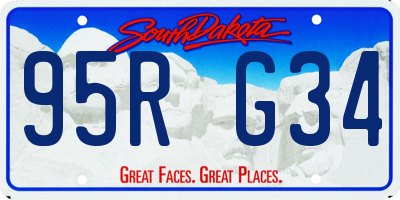 SD license plate 95RG34