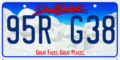 SD license plate 95RG38