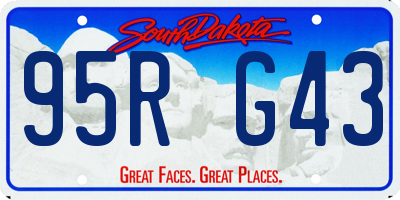 SD license plate 95RG43