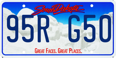 SD license plate 95RG50