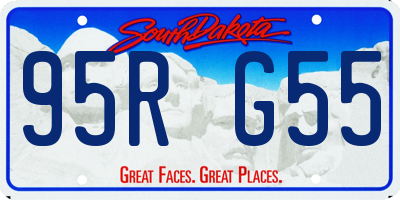 SD license plate 95RG55