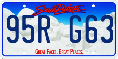 SD license plate 95RG63