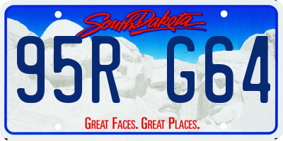 SD license plate 95RG64