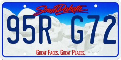 SD license plate 95RG72