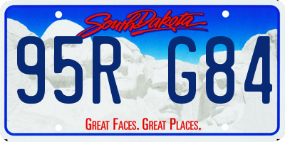 SD license plate 95RG84
