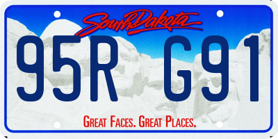 SD license plate 95RG91