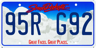 SD license plate 95RG92