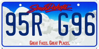SD license plate 95RG96