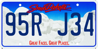 SD license plate 95RJ34