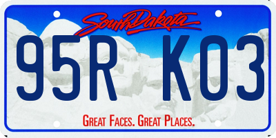 SD license plate 95RK03