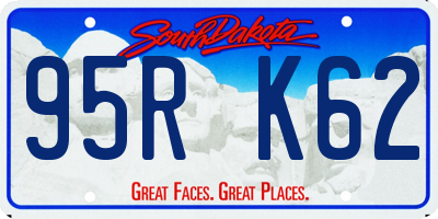 SD license plate 95RK62