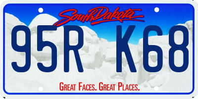 SD license plate 95RK68