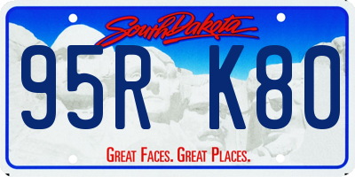 SD license plate 95RK80
