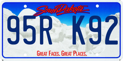 SD license plate 95RK92