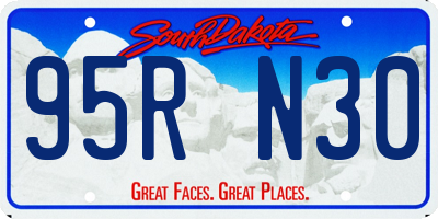 SD license plate 95RN30
