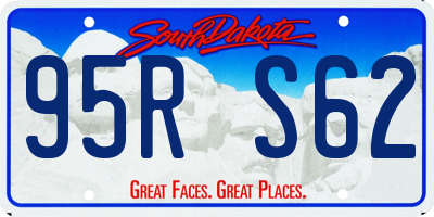 SD license plate 95RS62